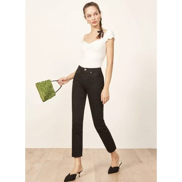 NEW Reformation Julia High Rise Crop Cigarette Jean - Picture 1 of 9